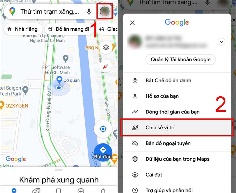 cách chia sẻ vị trí trên google map