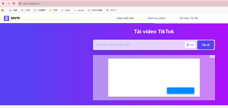 Tải video tiktok chất lượng cao không dính logo bằng SSSTikTok