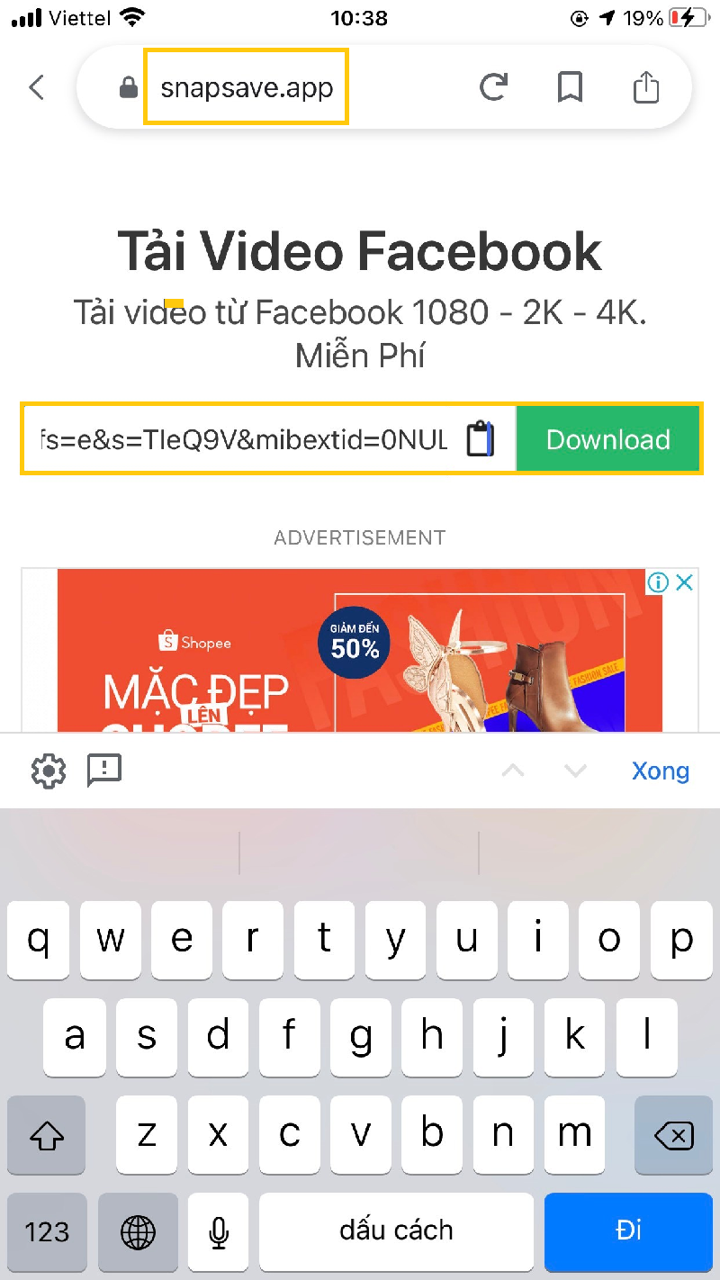 Tải thước phim fb về thiết bị 