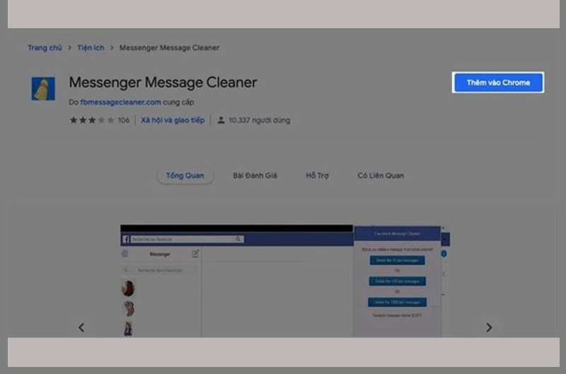  cài đặt extension Messenger Message Cleaner.