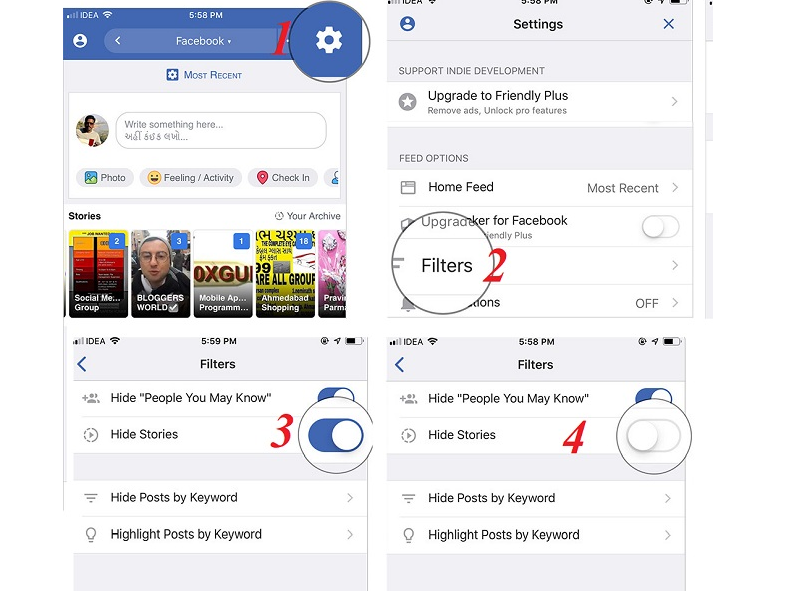 Tắt vô hiệu hoá tính năng story trên Facebook